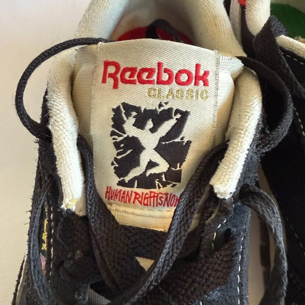 REEBOK HUMAN RIGHTS NOW CLASSIC LEATHER SHOES MENS 7 BLACK LIFESTYLE SNEAKERS